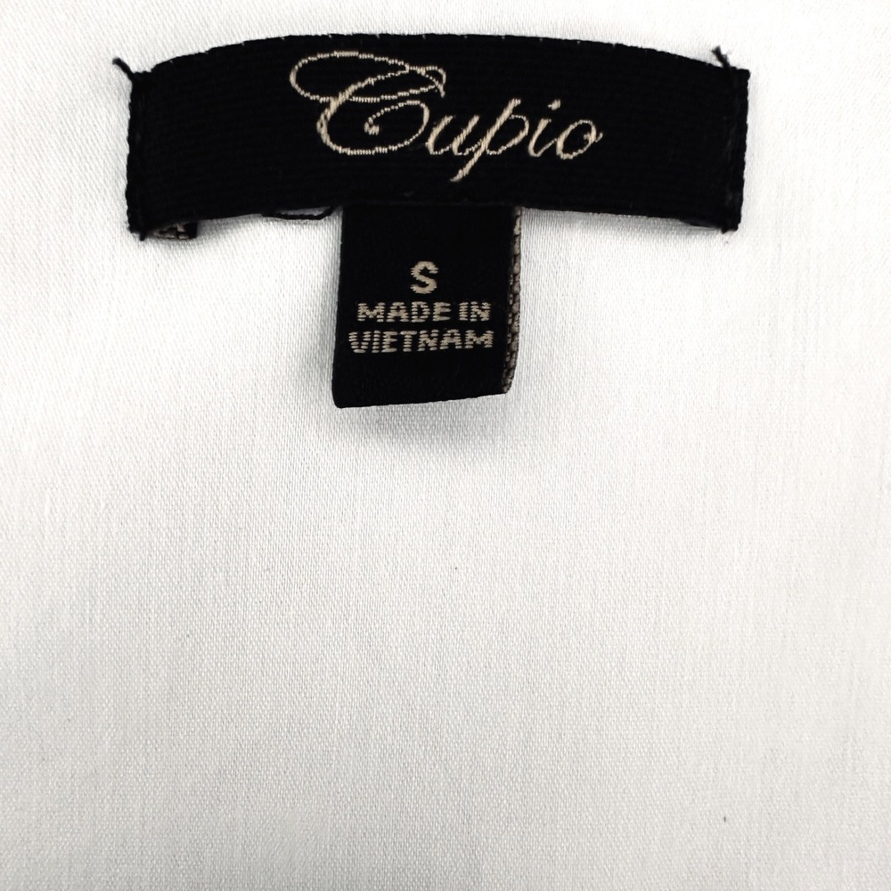 Cupio Women White Sleeveless Tiered Peplum Back Blouse Top Small RN 73163 - Picture 3 of 5